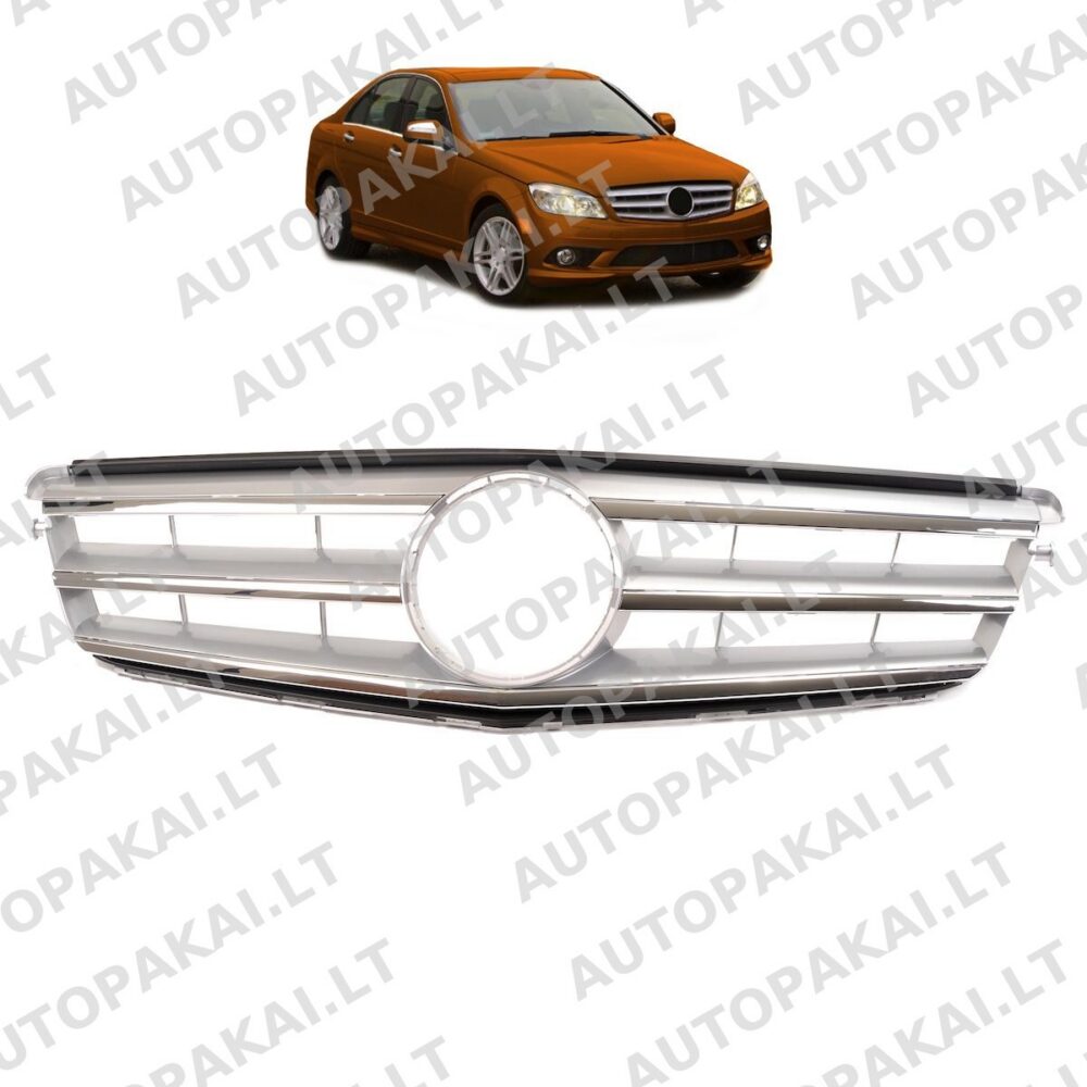 Front Grille Chrome & Silver  for MERCEDES C-Class W204 Sedan Coupe Estate 07-15