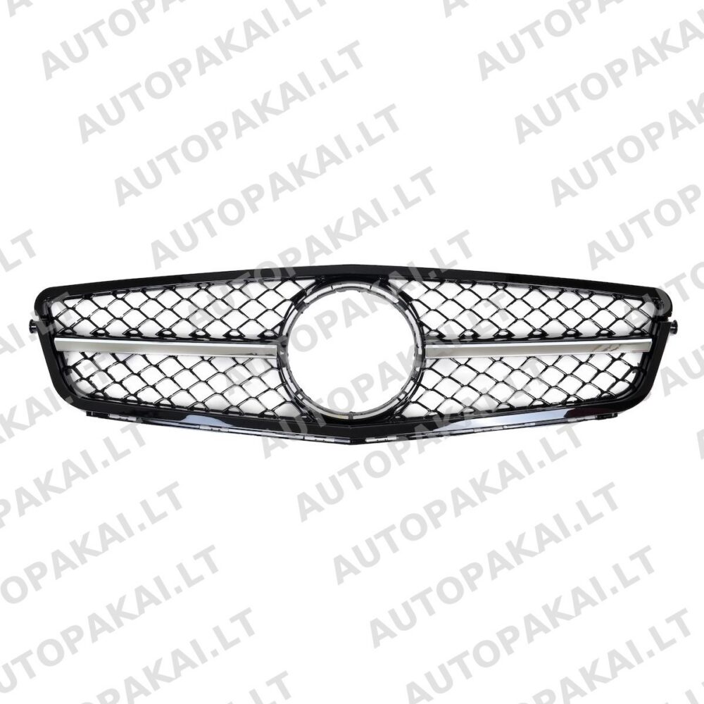 Grille Gloss Black with Chrome suitable for MERCEDES C-Class W204 07-15
