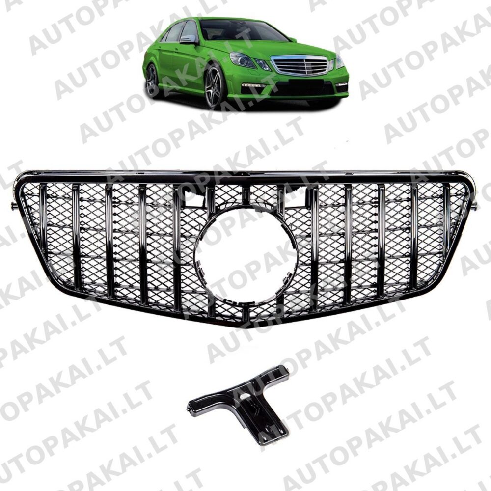 Grotelės blizgios juodos MERCEDES E klasės W212 09-13 Panamericana GT