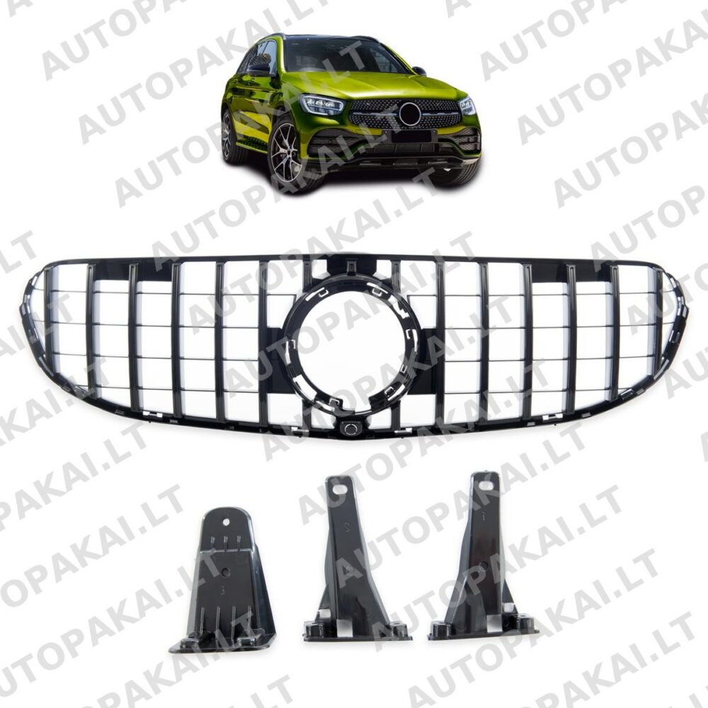 Juodos blizgios grotelės MERCEDES GLC X253 visureigiui C253 kupė 20-23 Panamericana GT