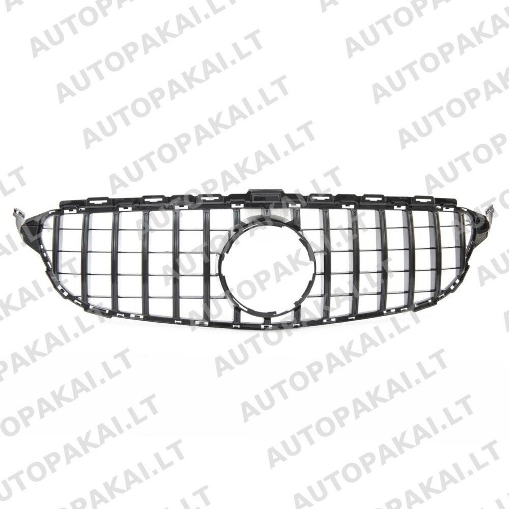 Grotelės GT blizgios juodos spalvos MERCEDES C W205, S205, A205, C205 Pre-Facelift 14-18 modeliams