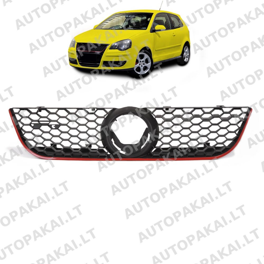 Front Grille with Red Stripe suitable for VW POLO 9N2 Facelift 05-09