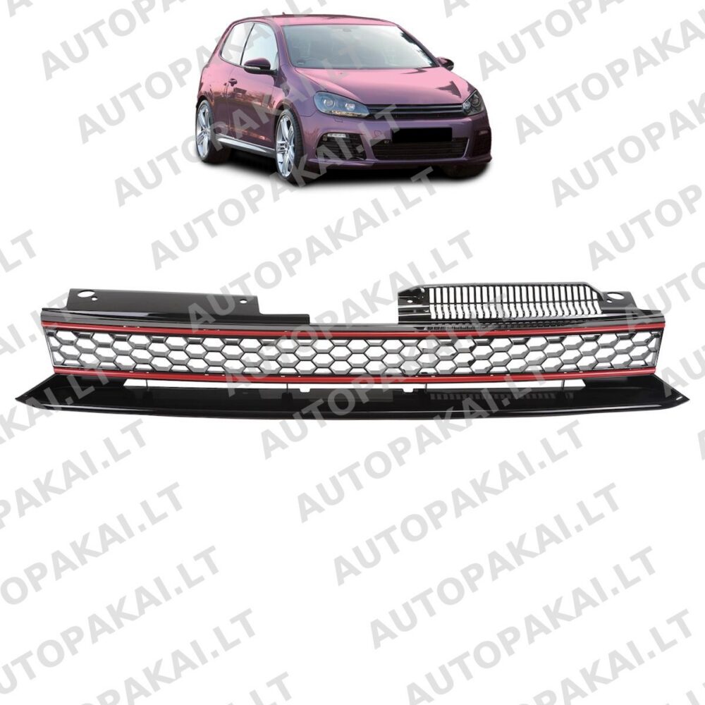 Front Grille Red suitable for VW Golf 6 08-14