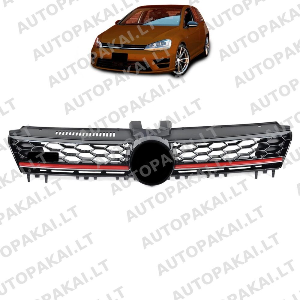 Front Grille Red suitable for VW Golf 7 12-16