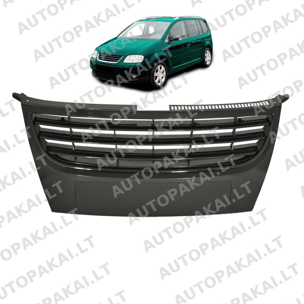 Front Grille Badgeless Black suitable for VW TOURAN 1T1, 1T2 06-09