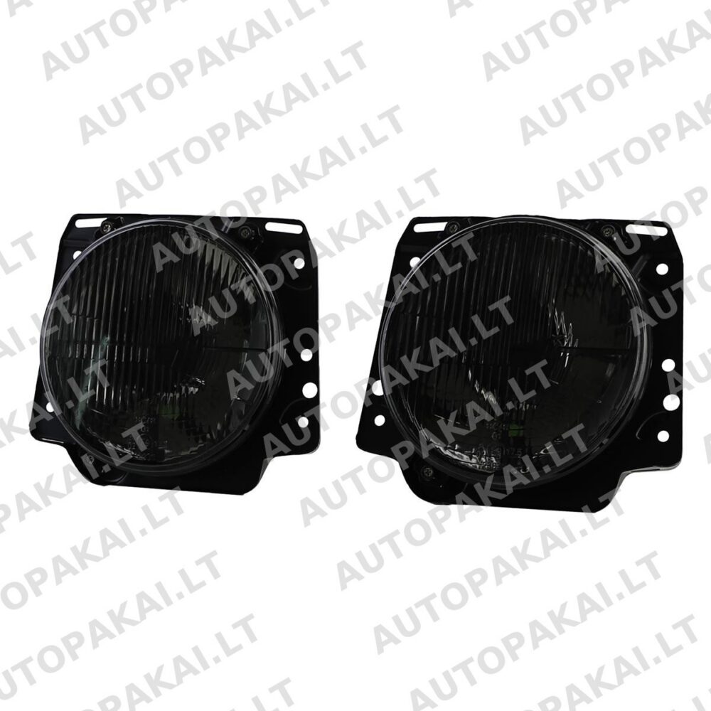 Head Lamp Set Smoke OE lens LHD with black cross for Volkswagen Golf 2 1983-1992