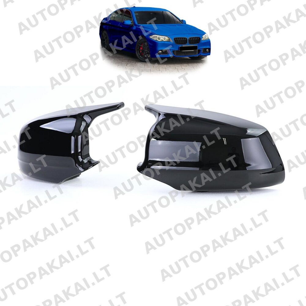 Mirror Covers Set Gloss Black suitable for BMW 5 F10, F11 Sedan Touring 09-13