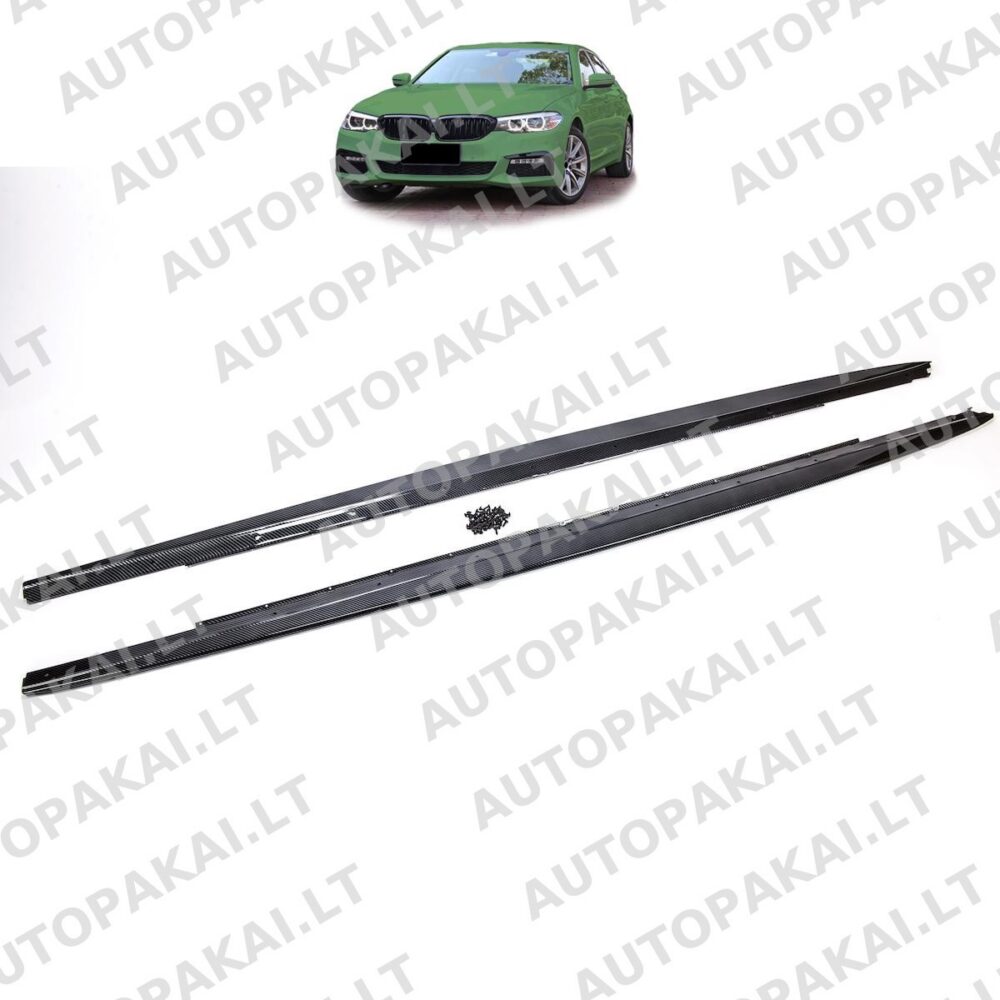 Side Skirts Extensions Carbon Look for BMW 5 (G30,G31) Sedan Touring 16-