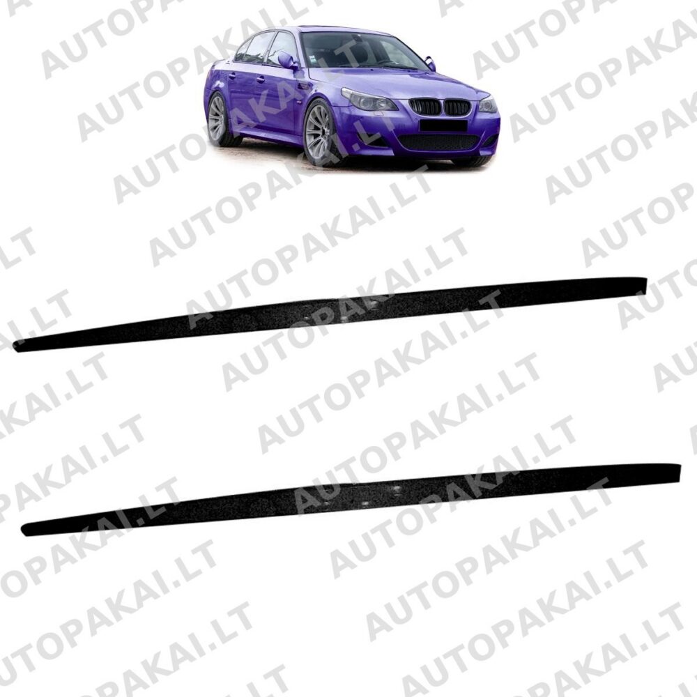 Side Skirts Extensions Matt Black for BMW 5 (E60,E61) Sedan Touring 01-10