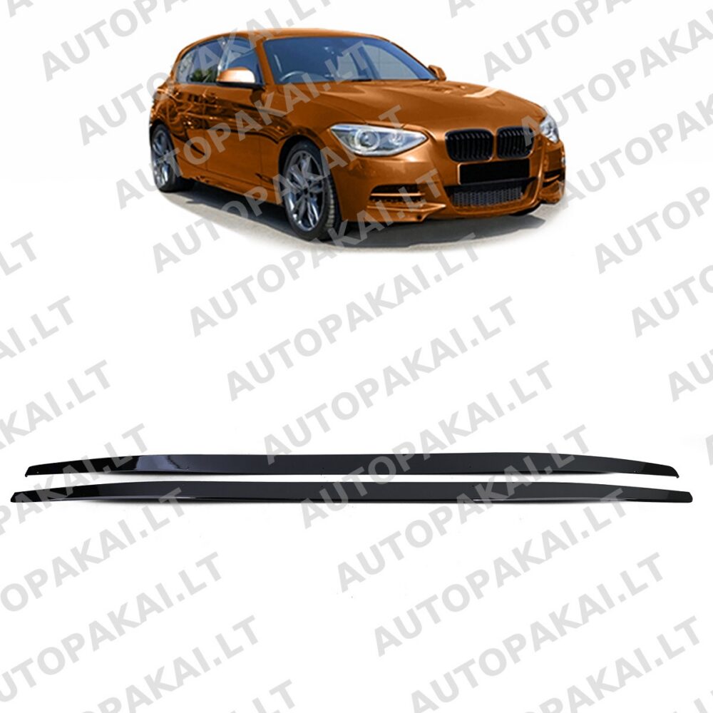 Šoninių slenksčių komplektas, blizgios juodos spalvos, tinkantis BMW 1 F20, F21 hečbekui 11-19
