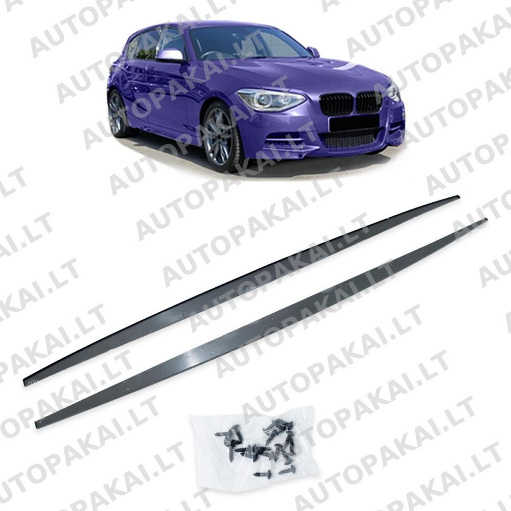 Side Skirts Extensions Carbon Look for BMW 1 (F20,F21) Hatchback 2011-2019