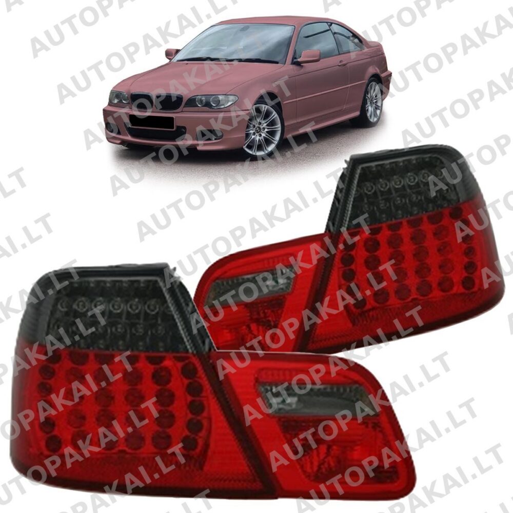 Tail Lights LED Red Smoke suitable for BMW 3 (E46) Coupe Facelift 2003-2006