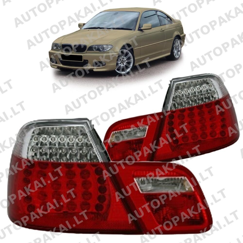 Tail Lights LED Red Clear suitable for BMW 3 (E46) Coupe Facelift 2003-2006