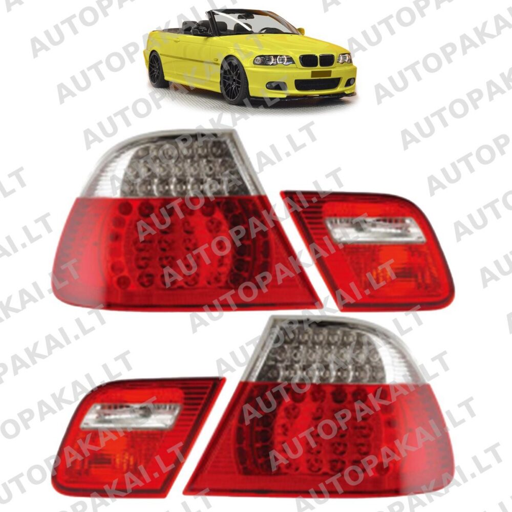 Tail Lights LED Red Clear for BMW 3 (E46) Convertible Pre-Facelift 1999-2003