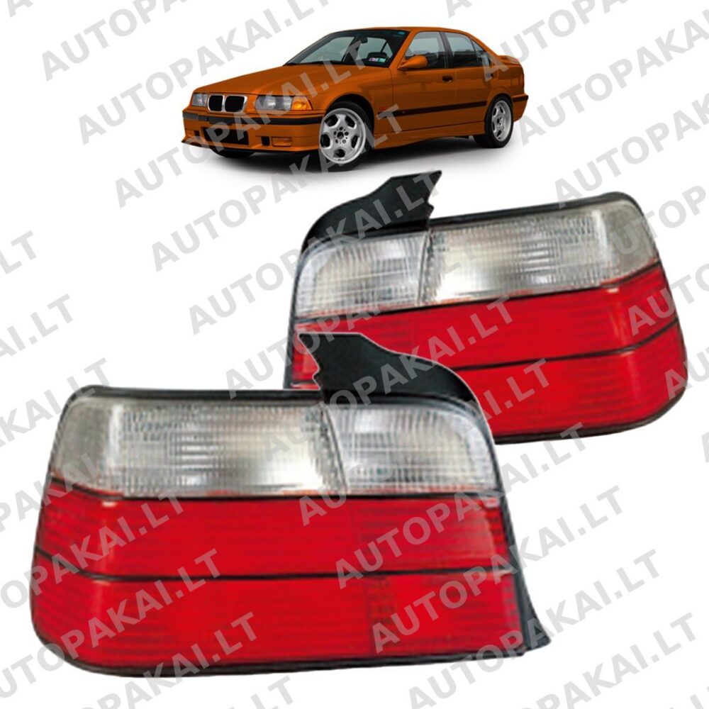Tail Lights Red Clear suitable for BMW 3 (E36) Sedan 1990-1998