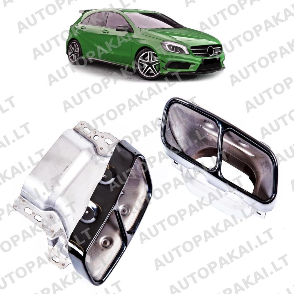 Exhaust Tail Pipes Black suitable for MERCEDES A-Class W176 CLA W117 GLA X156