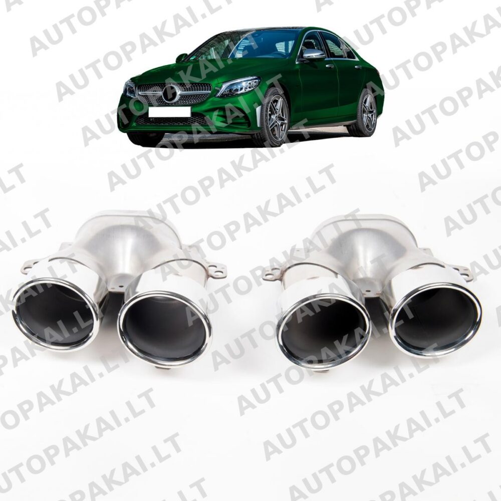 Exhaust Tail Pipes Chrome suitable for MERCEDES C-Class W205 GLC X253, C253