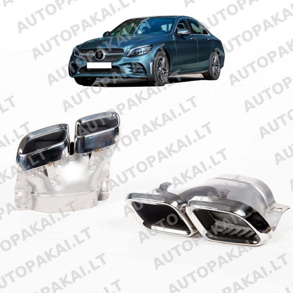 Exhaust Tail Pipes Chrome suitable for MERCEDES C-Class W205 GLC X253, C253 19+