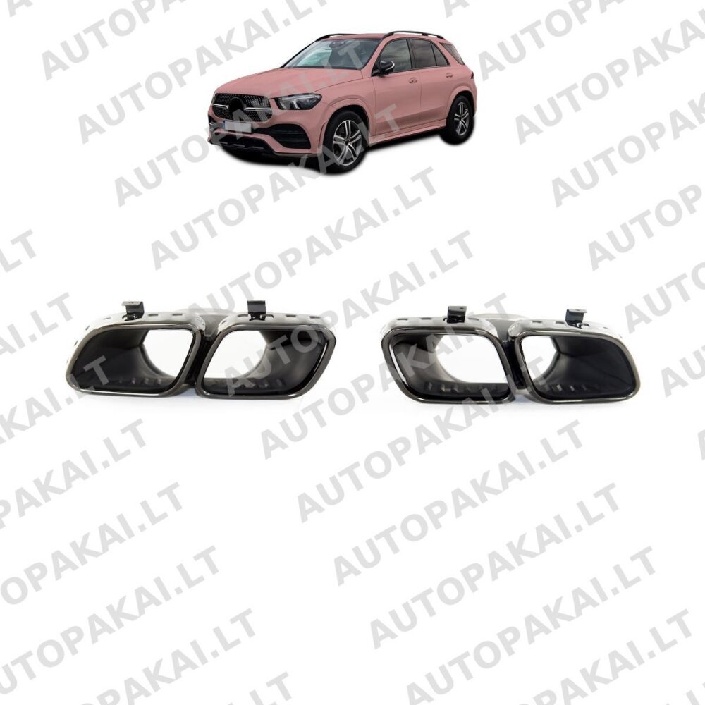 Juodi išmetimo vamzdžiai, tinkantys MERCEDES GLE W167 visureigiui C167 kupė 18-on